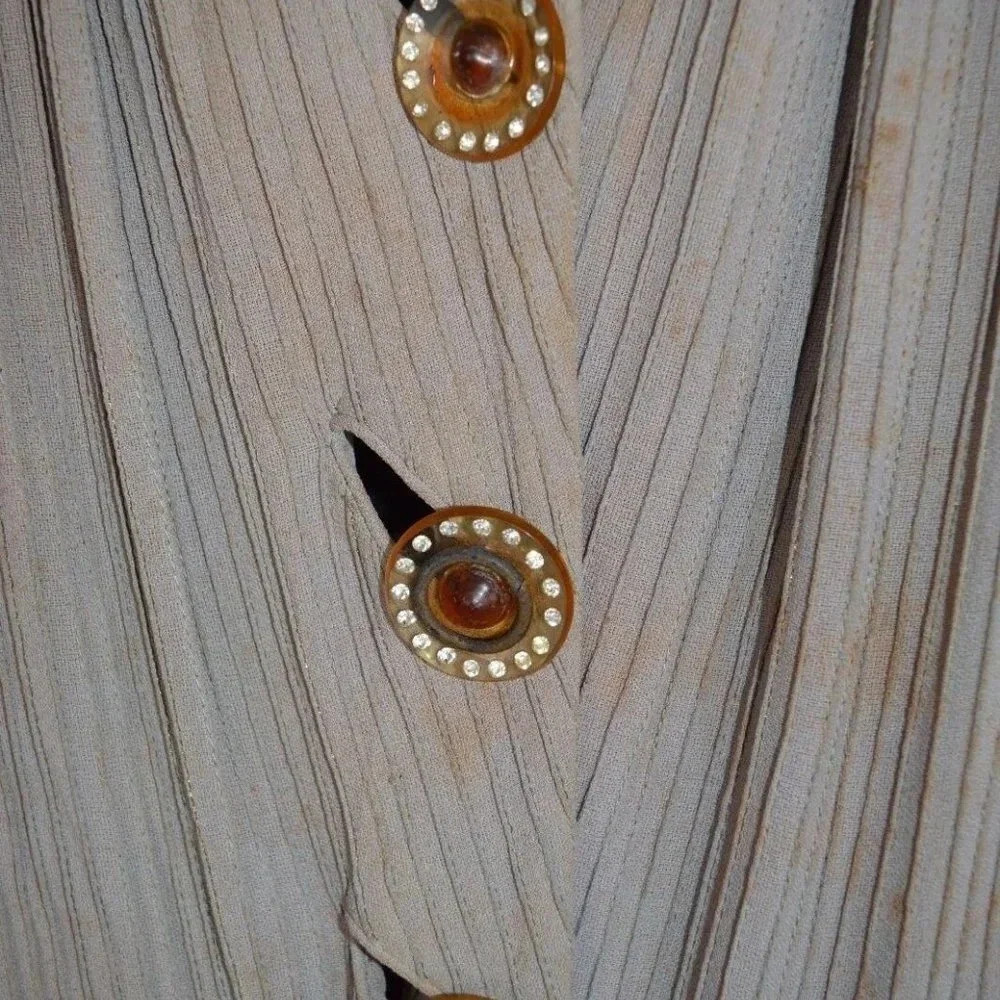 1940s 1950s Beige Black Dress - Picture 3 of 9